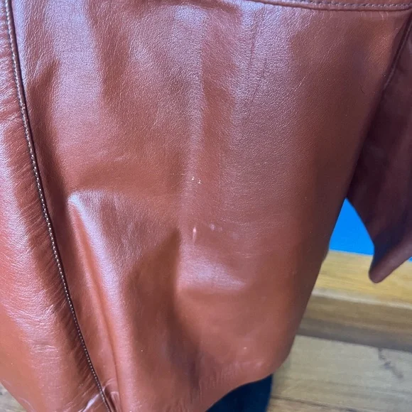 70s Vintage Brown Leather Jacket with Removable Faux Fur Lining - Picture 9 of 9